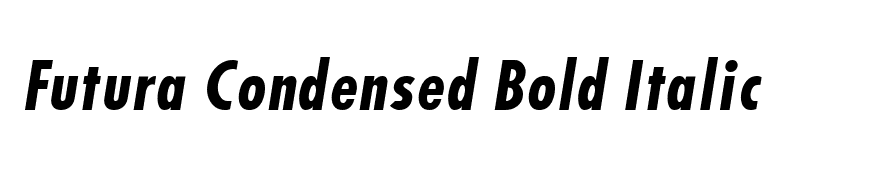 Futura Condensed Bold Italic