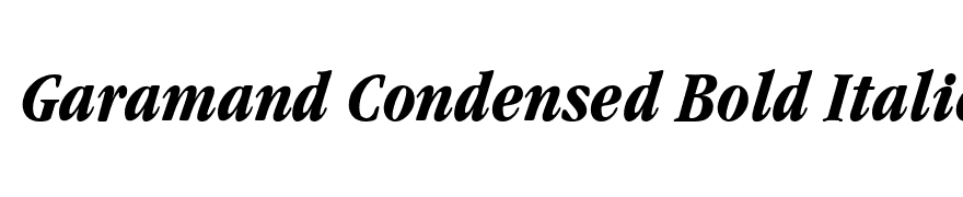 Garamand Condensed Bold Italic