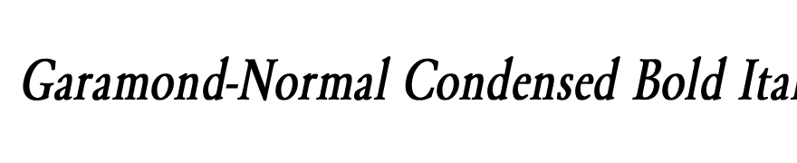Garamond-Normal Condensed Bold Italic