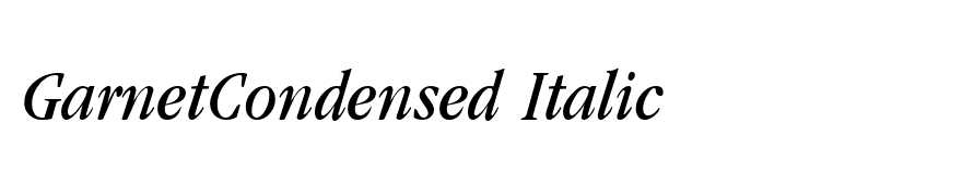 GarnetCondensed Italic