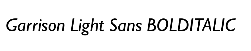 Garrison Light Sans BOLDITALIC