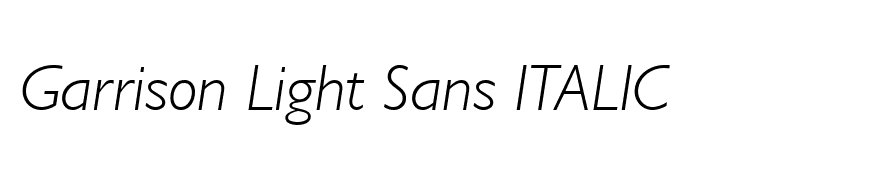 Garrison Light Sans ITALIC