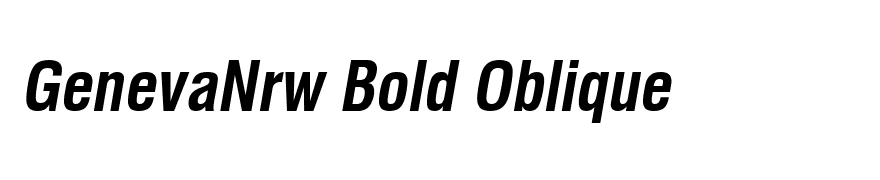 GenevaNrw Bold Oblique