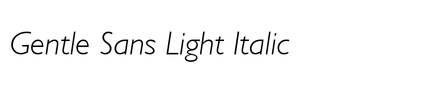 Gentle Sans Light Italic