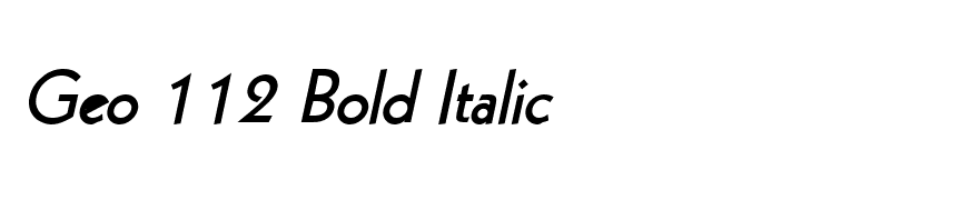 Geo 112 Bold Italic