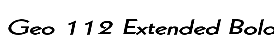 Geo 112 Extended Bold Italic