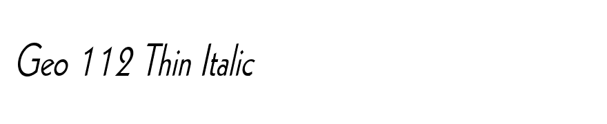 Geo 112 Thin Italic
