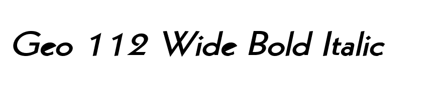 Geo 112 Wide Bold Italic