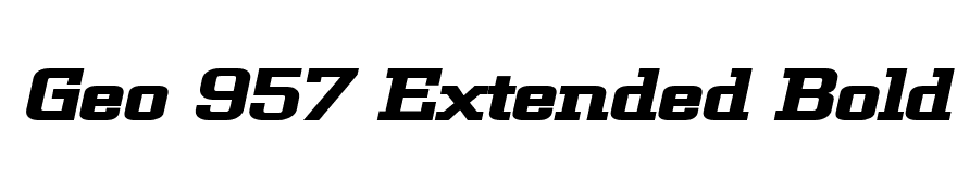 Geo 957 Extended Bold Italic