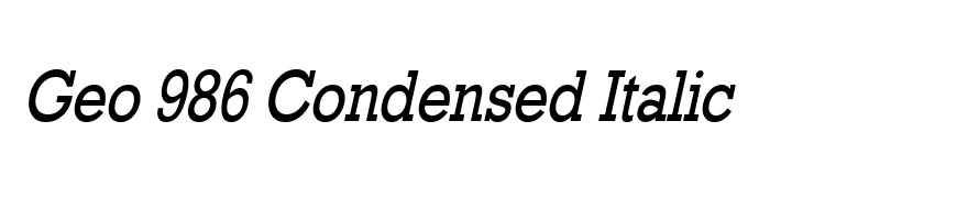 Geo 986 Condensed Italic