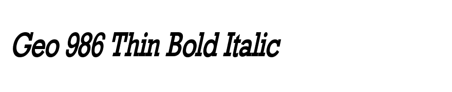Geo 986 Thin Bold Italic