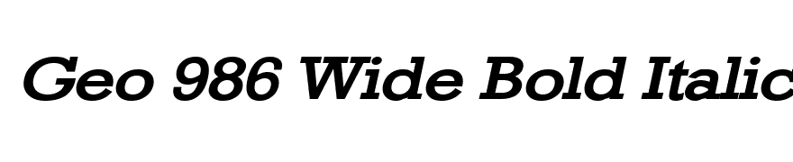 Geo 986 Wide Bold Italic