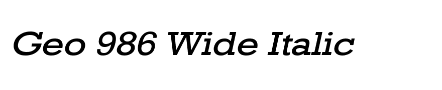Geo 986 Wide Italic