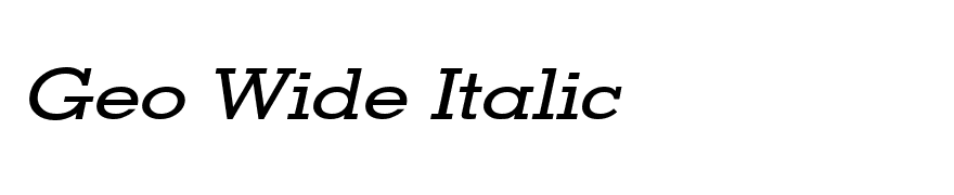 Geo Wide Italic