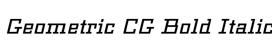 Geometric CG Bold Italic