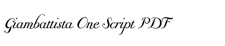 Giambattista One Script PDF