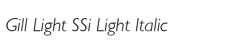 Gill Light SSi Light Italic