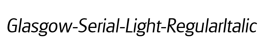 Glasgow-Serial-Light-RegularItalic