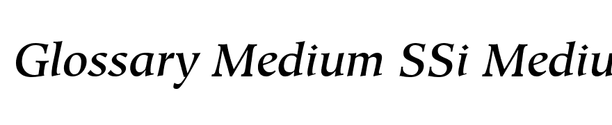 Glossary Medium SSi Medium Italic