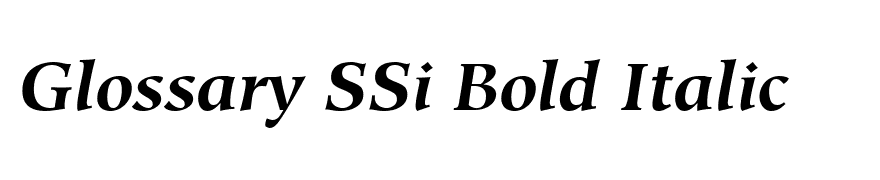 Glossary SSi Bold Italic