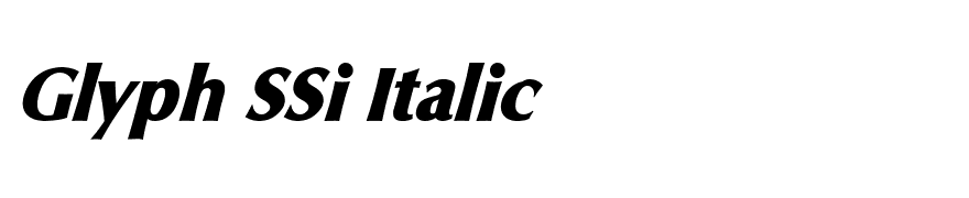 Glyph SSi Italic