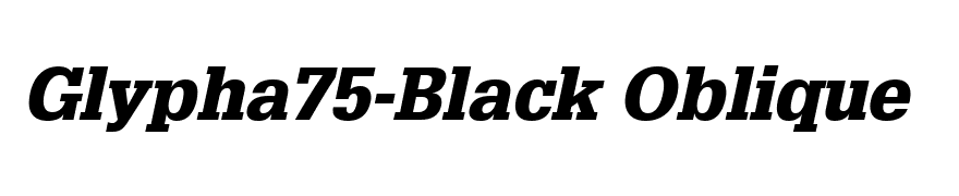 Glypha75-Black Oblique