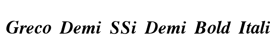Greco Demi SSi Demi Bold Italic