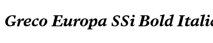 Greco Europa SSi Bold Italic