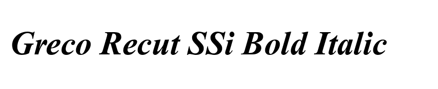 Greco Recut SSi Bold Italic