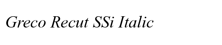Greco Recut SSi Italic