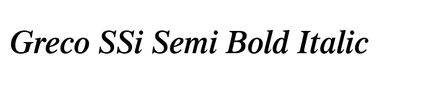 Greco SSi Semi Bold Italic