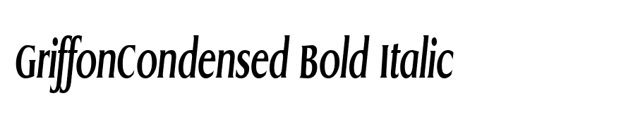 GriffonCondensed Bold Italic