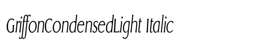 GriffonCondensedLight Italic