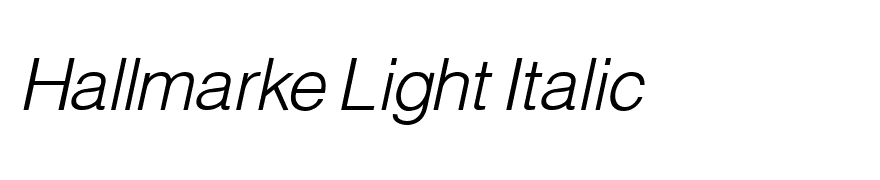 Hallmarke Light Italic