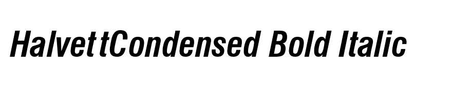 HalvettCondensed Bold Italic