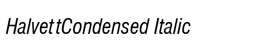 HalvettCondensed Italic