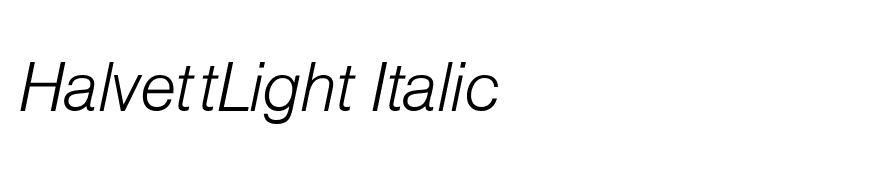 HalvettLight Italic