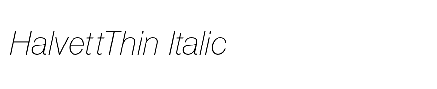 HalvettThin Italic