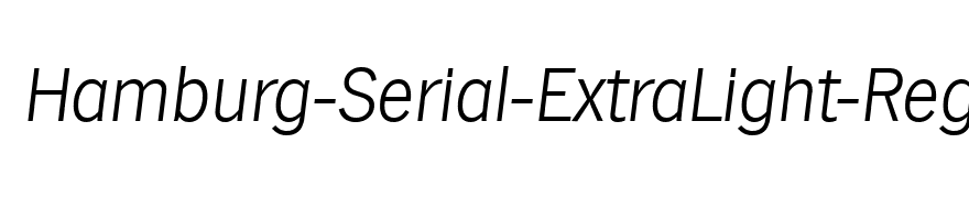 Hamburg-Serial-ExtraLight-RegularItalic