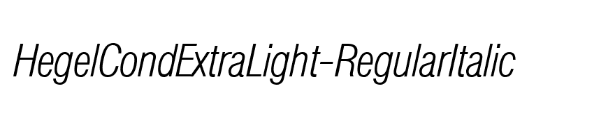 HegelCondExtraLight-RegularItalic