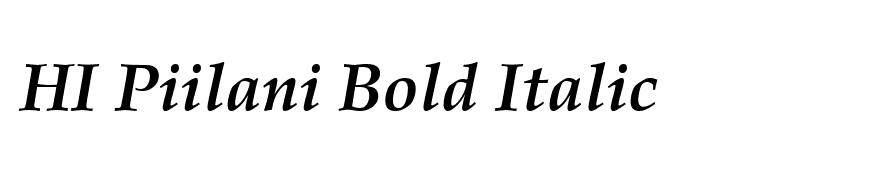 HI Piilani Bold Italic