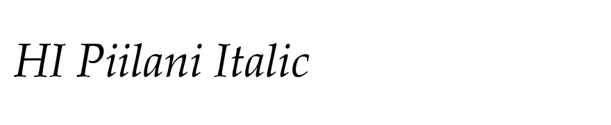 HI Piilani Italic