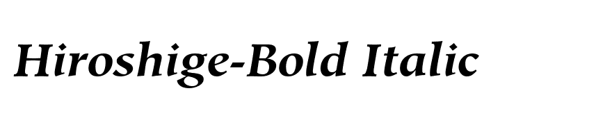 Hiroshige-Bold Italic