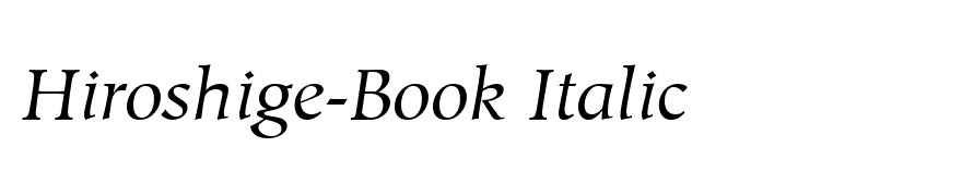 Hiroshige-Book Italic