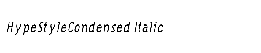 HypeStyleCondensed Italic