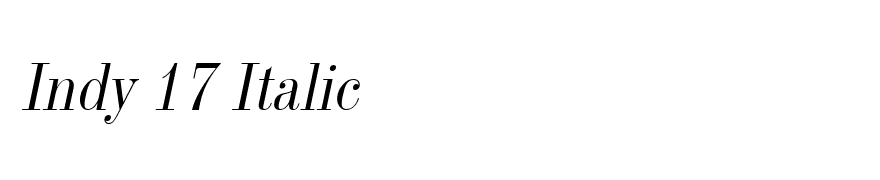 Indy 17 Italic