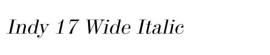 Indy 17 Wide Italic