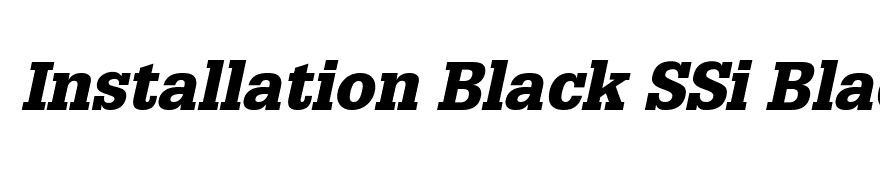 Installation Black SSi Black Italic