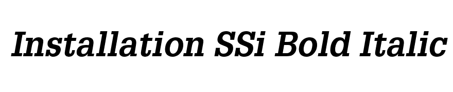 Installation SSi Bold Italic