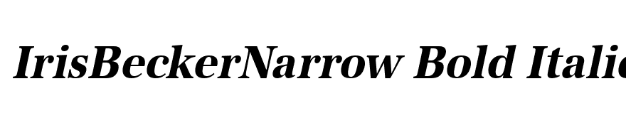 IrisBeckerNarrow Bold Italic